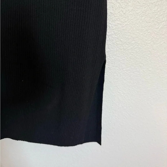 New AYR “The Vava” Black Ribbed Backless Midi Dress Size M - Picture 4 of 9